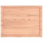 vidaXL Blat de baie, maro deschis, 80x60x(2-6) cm, lemn masiv tratat vidaXL Blat de baie, maro deschis, 80x60x(2-6) cm, lemn masiv tratat