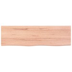 vidaXL Blat de baie, maro deschis, 100x30x(2-4) cm, lemn masiv tratat vidaXL Blat de baie, maro deschis, 100x30x(2-4) cm, lemn masiv tratat