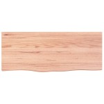 vidaXL Blat de baie, maro deschis, 100x40x(2-4) cm, lemn masiv tratat vidaXL Blat de baie, maro deschis, 100x40x(2-4) cm, lemn masiv tratat
