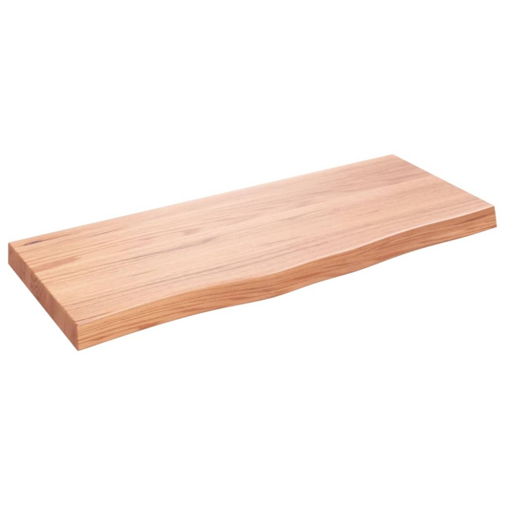 vidaXL Blat de baie, maro deschis, 100x40x(2-6) cm, lemn masiv tratat