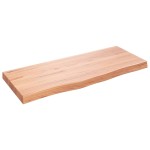 vidaXL Blat de baie, maro deschis, 100x40x(2-6) cm, lemn masiv tratat