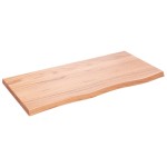 vidaXL Blat de baie, maro deschis, 100x50x(2-4) cm, lemn masiv tratat vidaXL Blat de baie, maro deschis, 100x50x(2-4) cm, lemn masiv tratat