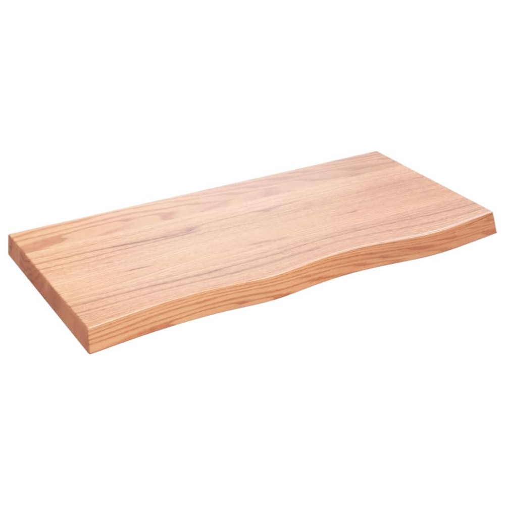 vidaXL Blat de baie, maro deschis, 100x50x(2-6) cm, lemn masiv tratat