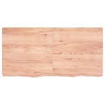 vidaXL Blat de baie, maro deschis, 120x60x(2-6) cm, lemn masiv tratat vidaXL Blat de baie, maro deschis, 120x60x(2-6) cm, lemn masiv tratat