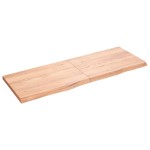 vidaXL Blat de baie, maro deschis, 140x50x(2-4) cm, lemn masiv tratat vidaXL Blat de baie, maro deschis, 140x50x(2-4) cm, lemn masiv tratat