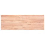 vidaXL Blat de baie, maro deschis, 140x50x(2-4) cm, lemn masiv tratat vidaXL Blat de baie, maro deschis, 140x50x(2-4) cm, lemn masiv tratat