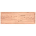 vidaXL Blat de baie, maro deschis, 140x50x(2-4) cm, lemn masiv tratat vidaXL Blat de baie, maro deschis, 140x50x(2-4) cm, lemn masiv tratat