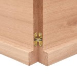 vidaXL Blat de baie, maro deschis, 140x60x(2-4) cm, lemn masiv tratat vidaXL Blat de baie, maro deschis, 140x60x(2-4) cm, lemn masiv tratat