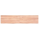 vidaXL Blat de baie, maro deschis, 180x40x(2-6) cm, lemn masiv tratat vidaXL Blat de baie, maro deschis, 180x40x(2-6) cm, lemn masiv tratat