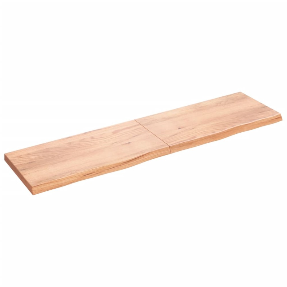 vidaXL Blat de baie, maro deschis, 200x50x(2-6) cm, lemn masiv tratat