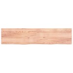 vidaXL Blat de baie, maro deschis, 220x50x(2-6) cm, lemn masiv tratat vidaXL Blat de baie, maro deschis, 220x50x(2-6) cm, lemn masiv tratat