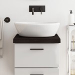 vidaXL Blat de baie, maro închis, 40x60x(2-6) cm, lemn masiv tratat vidaXL Blat de baie, maro închis, 40x60x(2-6) cm, lemn masiv tratat
