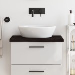 vidaXL Blat de baie, maro închis, 60x60x(2-4) cm, lemn masiv tratat vidaXL Blat de baie, maro închis, 60x60x(2-4) cm, lemn masiv tratat
