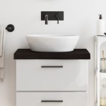vidaXL Blat de baie, maro închis, 60x60x(2-6) cm, lemn masiv tratat vidaXL Blat de baie, maro închis, 60x60x(2-6) cm, lemn masiv tratat