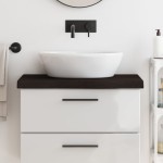 vidaXL Blat de baie, maro închis, 80x40x(2-6) cm, lemn masiv tratat vidaXL Blat de baie, maro închis, 80x40x(2-6) cm, lemn masiv tratat