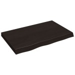 vidaXL Blat de baie, maro închis, 80x50x(2-6) cm, lemn masiv tratat vidaXL Blat de baie, maro închis, 80x50x(2-6) cm, lemn masiv tratat