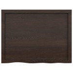 vidaXL Blat de baie, maro închis, 80x60x(2-6) cm, lemn masiv tratat vidaXL Blat de baie, maro închis, 80x60x(2-6) cm, lemn masiv tratat