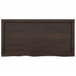 vidaXL Blat de baie, maro închis, 100x50x(2-6) cm, lemn masiv tratat vidaXL Blat de baie, maro închis, 100x50x(2-6) cm, lemn masiv tratat