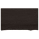 vidaXL Blat de baie, maro închis, 100x60x(2-4) cm, lemn masiv tratat