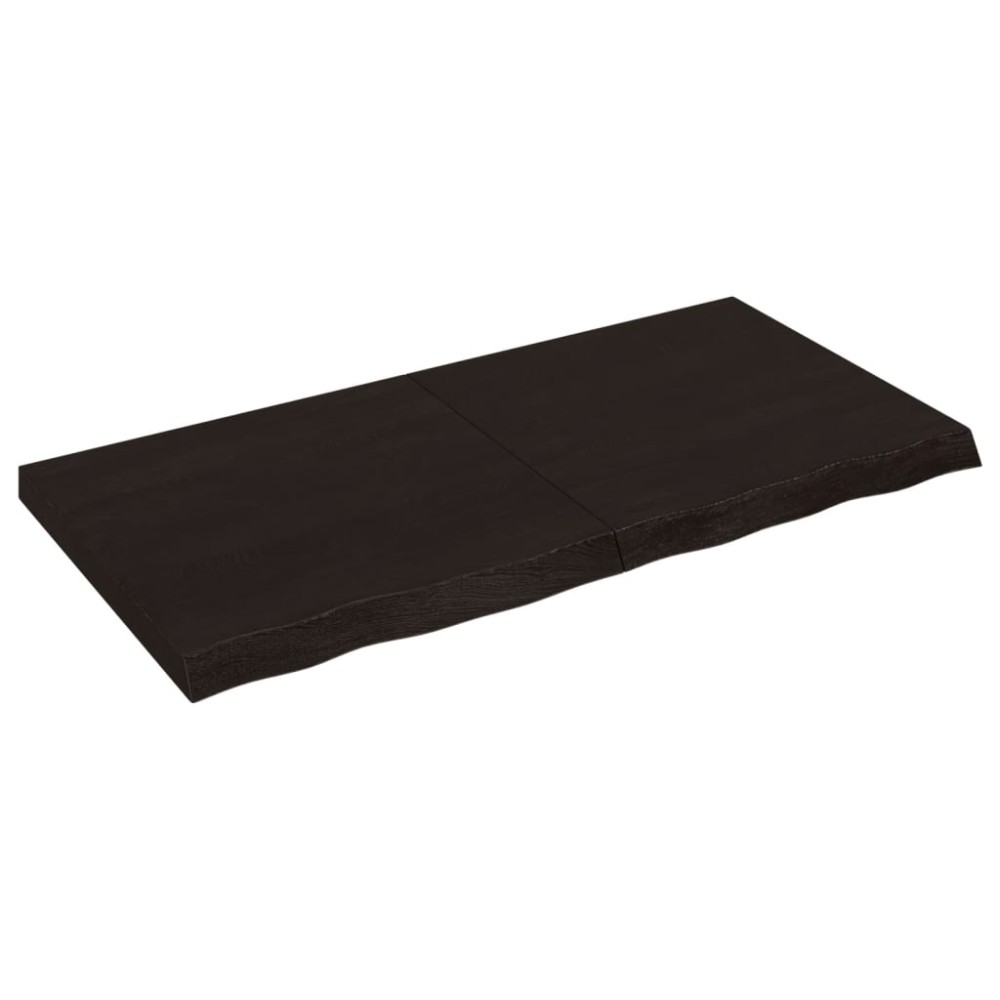 vidaXL Blat de baie, maro închis, 120x60x(2-6) cm, lemn masiv tratat