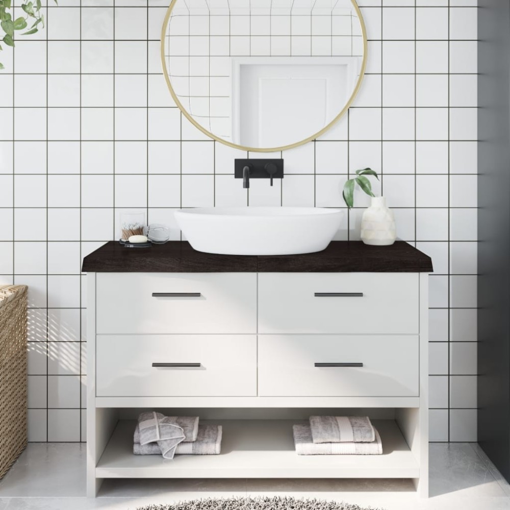 vidaXL Blat de baie, maro închis, 120x60x(2-6) cm, lemn masiv tratat
