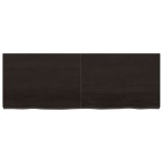 vidaXL Blat de baie, maro închis, 140x50x(2-6) cm, lemn masiv tratat vidaXL Blat de baie, maro închis, 140x50x(2-6) cm, lemn masiv tratat