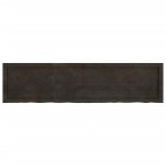 vidaXL Blat de baie, maro închis, 160x40x(2-6) cm, lemn masiv tratat vidaXL Blat de baie, maro închis, 160x40x(2-6) cm, lemn masiv tratat