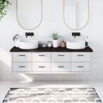 vidaXL Blat de baie, maro închis, 180x50x(2-6) cm, lemn masiv tratat vidaXL Blat de baie, maro închis, 180x50x(2-6) cm, lemn masiv tratat