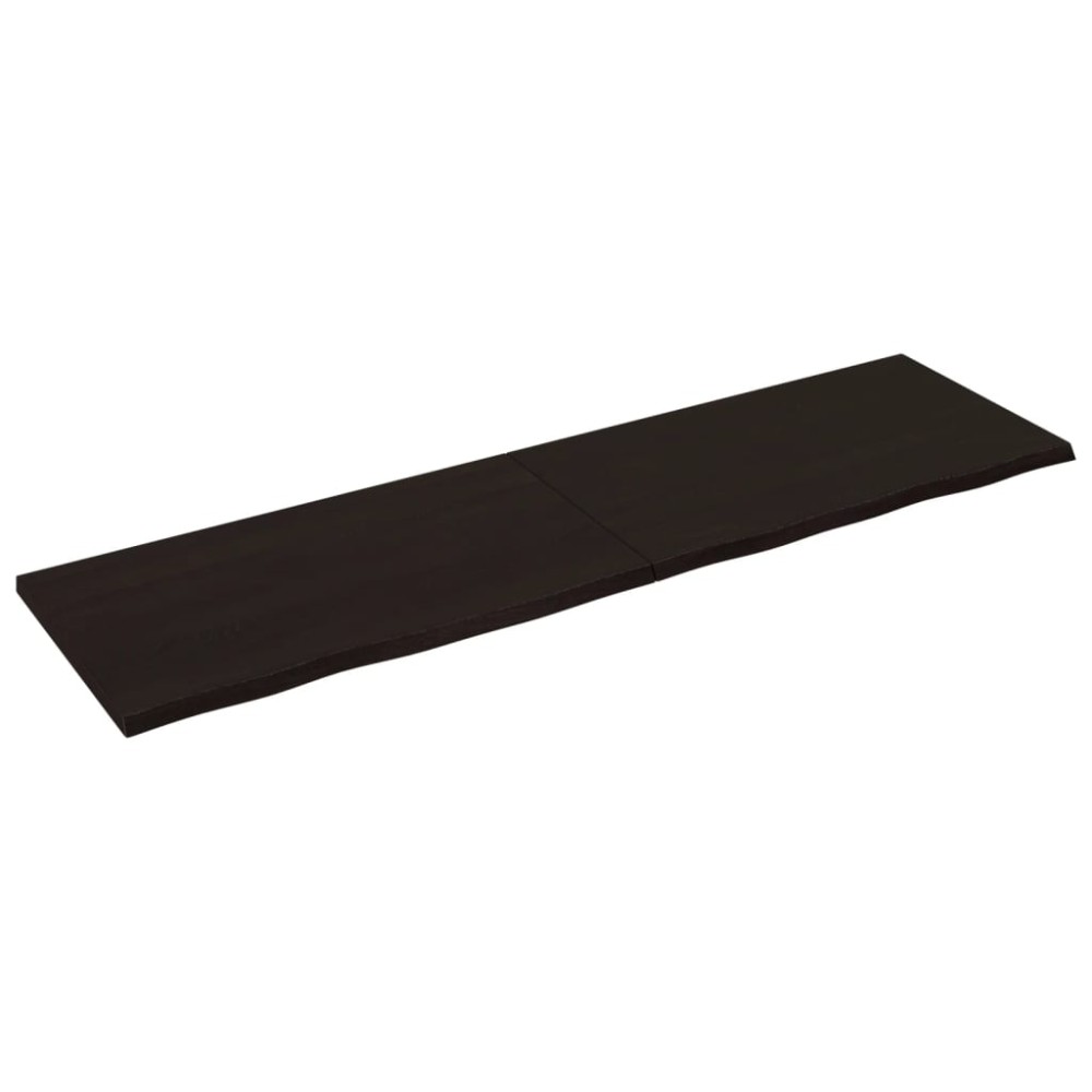 vidaXL Blat de baie, maro închis, 220x60x(2-4) cm, lemn masiv tratat