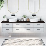 vidaXL Blat de baie, maro închis, 220x60x(2-4) cm, lemn masiv tratat vidaXL Blat de baie, maro închis, 220x60x(2-4) cm, lemn masiv tratat