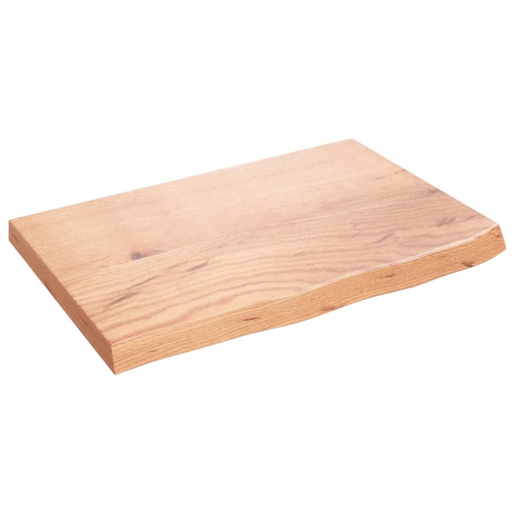 vidaXL Blat de masă maro 60x40x(2-4) cm, lemn masiv stejar tratat