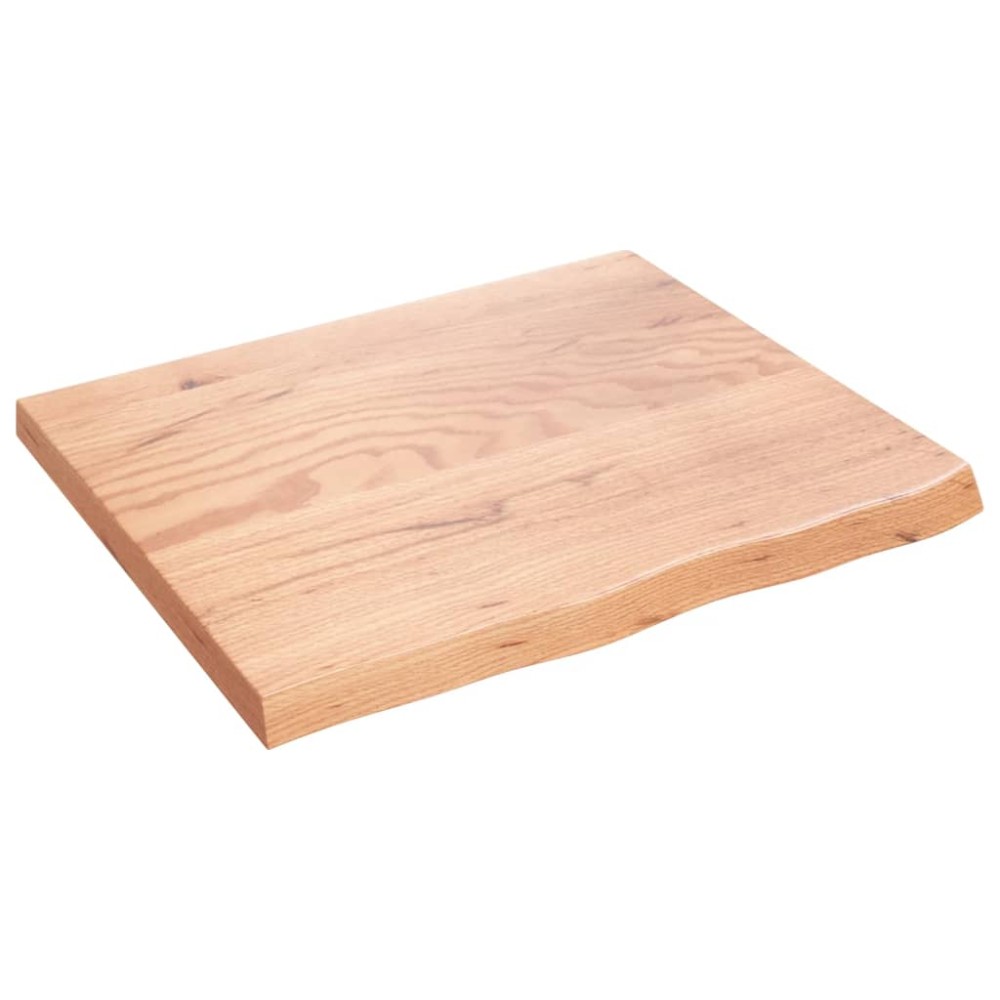 vidaXL Blat de masă maro 60x50x(2-4) cm, lemn masiv stejar tratat
