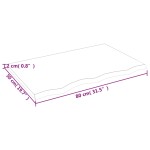 vidaXL Blat de masă maro deschis 80x50x2 cm, lemn masiv stejar tratat vidaXL Blat de masă maro deschis 80x50x2 cm, lemn masiv stejar tratat