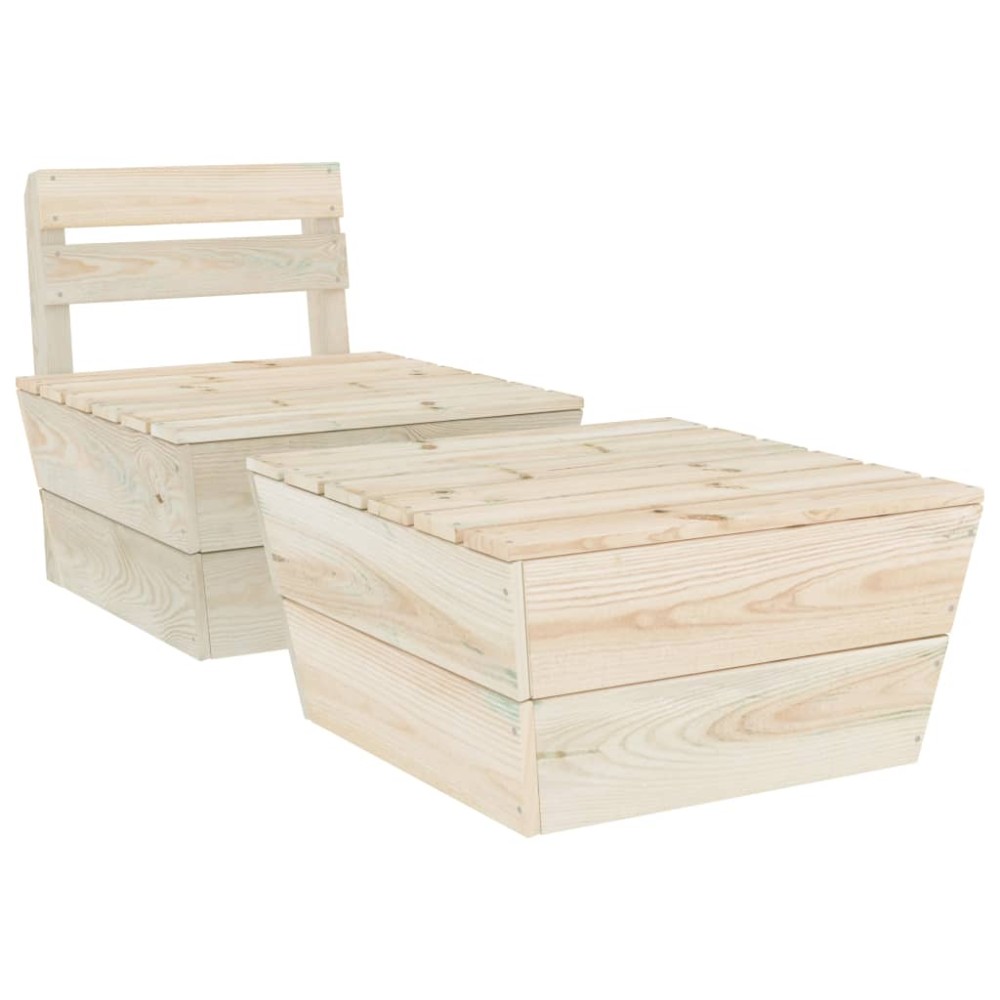 vidaXL Set mobilier de grădină, 2 piese, lemn de molid tratat