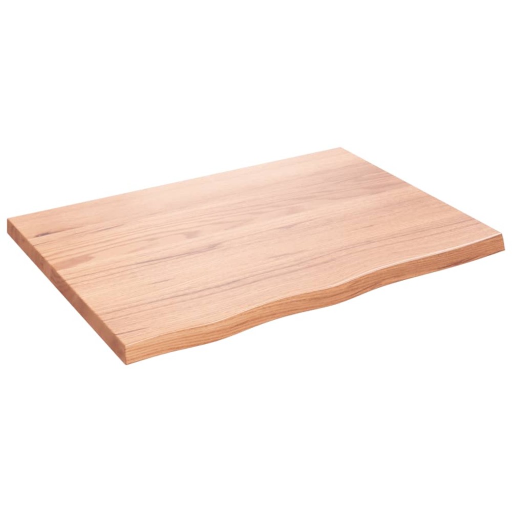 vidaXL Blat de masă maro 80x60x(2-4) cm, lemn masiv stejar tratat