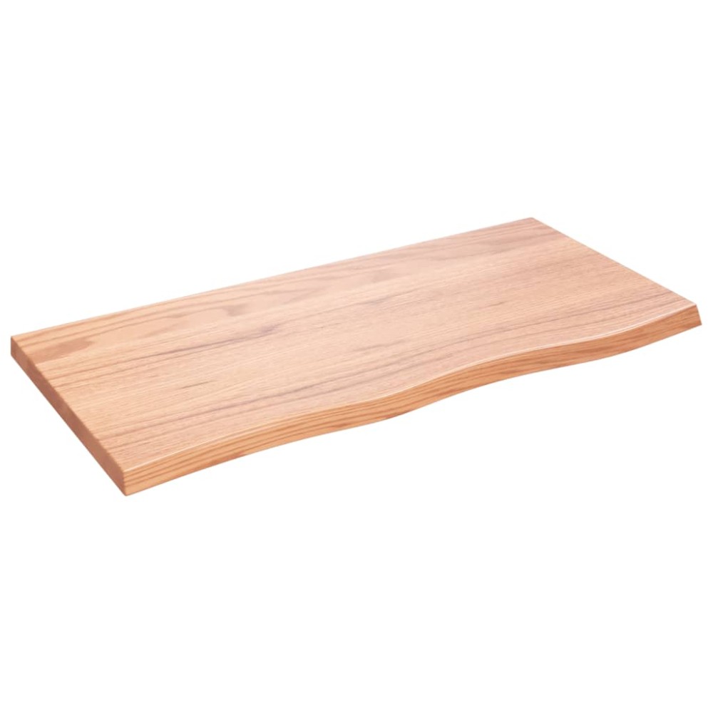 vidaXL Blat de masă maro 100x50x(2-4) cm, lemn masiv stejar tratat