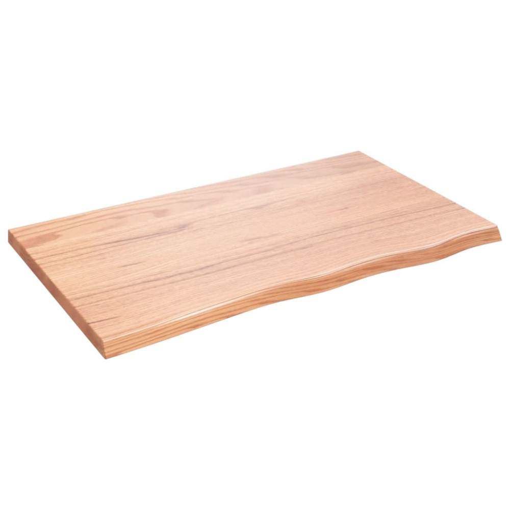 vidaXL Blat de masă maro 100x60x(2-4) cm, lemn masiv stejar tratat