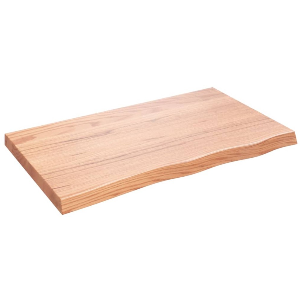 vidaXL Blat de masă maro 100x60x(2-6) cm, lemn masiv stejar tratat