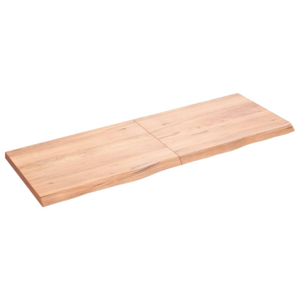 vidaXL Blat de masă maro 140x50x(2-4) cm, lemn masiv stejar tratat