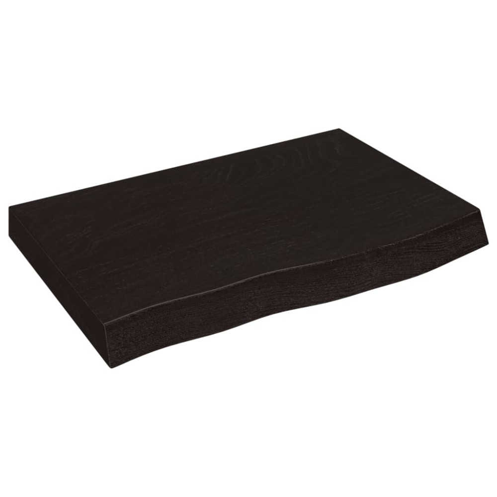 vidaXL Blat de masă maro 60x40x(2-6) cm, lemn masiv stejar tratat