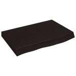 vidaXL Blat de masă maro 60x40x(2-6) cm, lemn masiv stejar tratat vidaXL Blat de masă maro 60x40x(2-6) cm, lemn masiv stejar tratat
