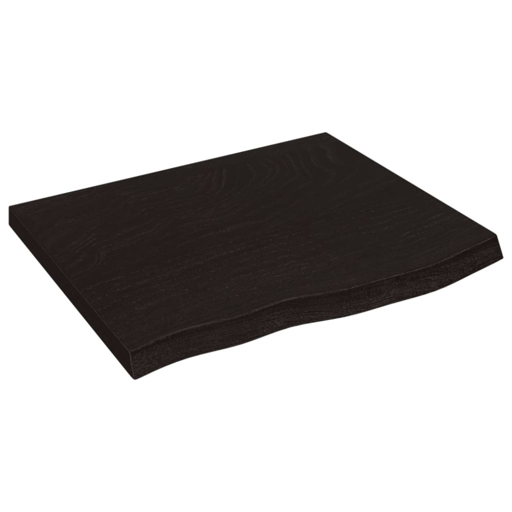 vidaXL Blat de masă maro 60x50x(2-4) cm, lemn masiv stejar tratat