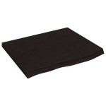vidaXL Blat de masă maro 60x50x(2-4) cm, lemn masiv stejar tratat