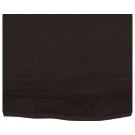 vidaXL Blat de masă maro 60x50x(2-4) cm, lemn masiv stejar tratat