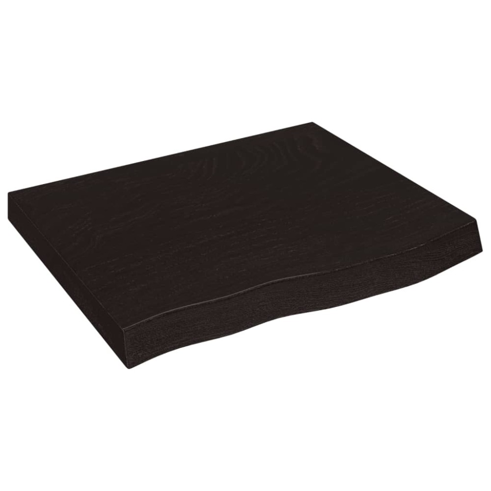 vidaXL Blat de masă maro 60x50x(2-6) cm, lemn masiv stejar tratat