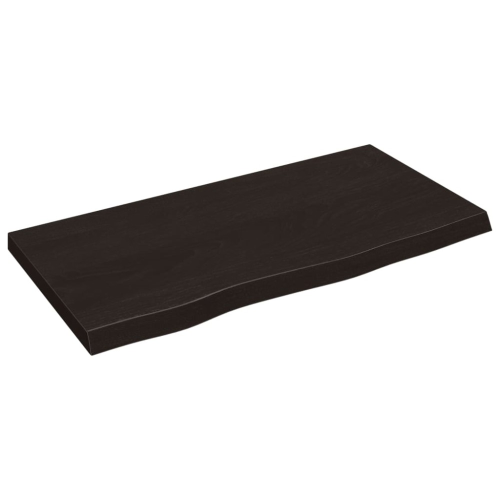 vidaXL Blat de masă maro 80x40x(2-4) cm, lemn masiv stejar tratat