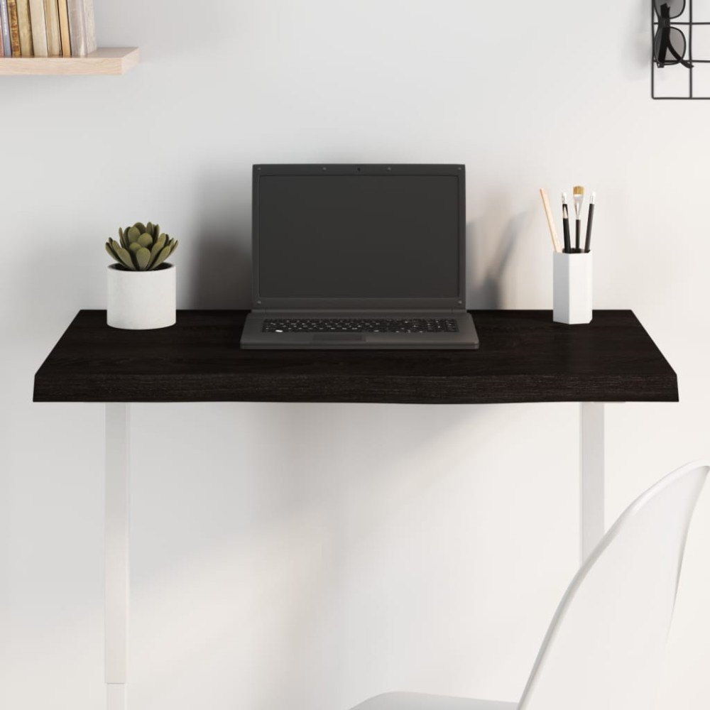 vidaXL Blat de masă maro 80x40x(2-4) cm, lemn masiv stejar tratat
