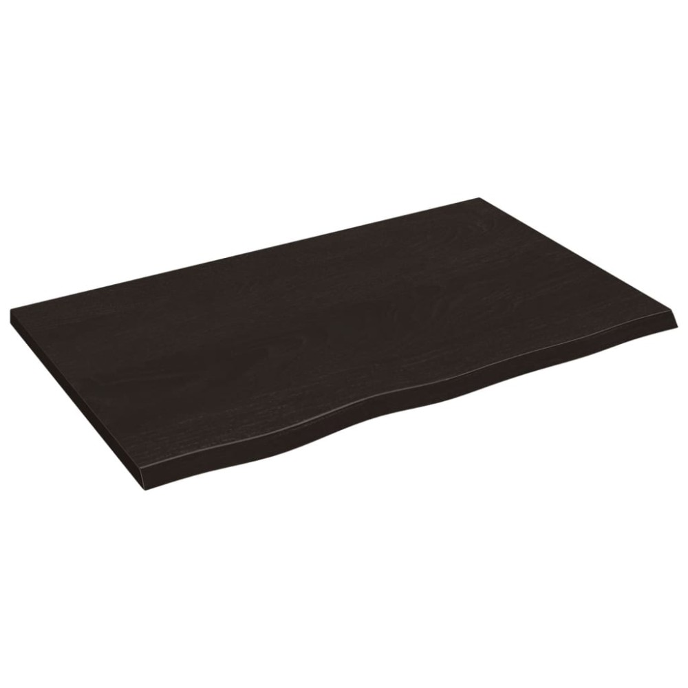 vidaXL Blat de masă maro închis 80x50x2cm, lemn masiv de stejar tratat