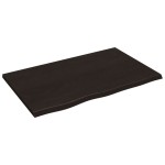 vidaXL Blat de masă maro închis 80x50x2cm, lemn masiv de stejar tratat