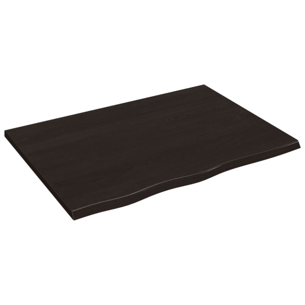 vidaXL Blat de masă maro închis 80x60x2cm, lemn masiv de stejar tratat